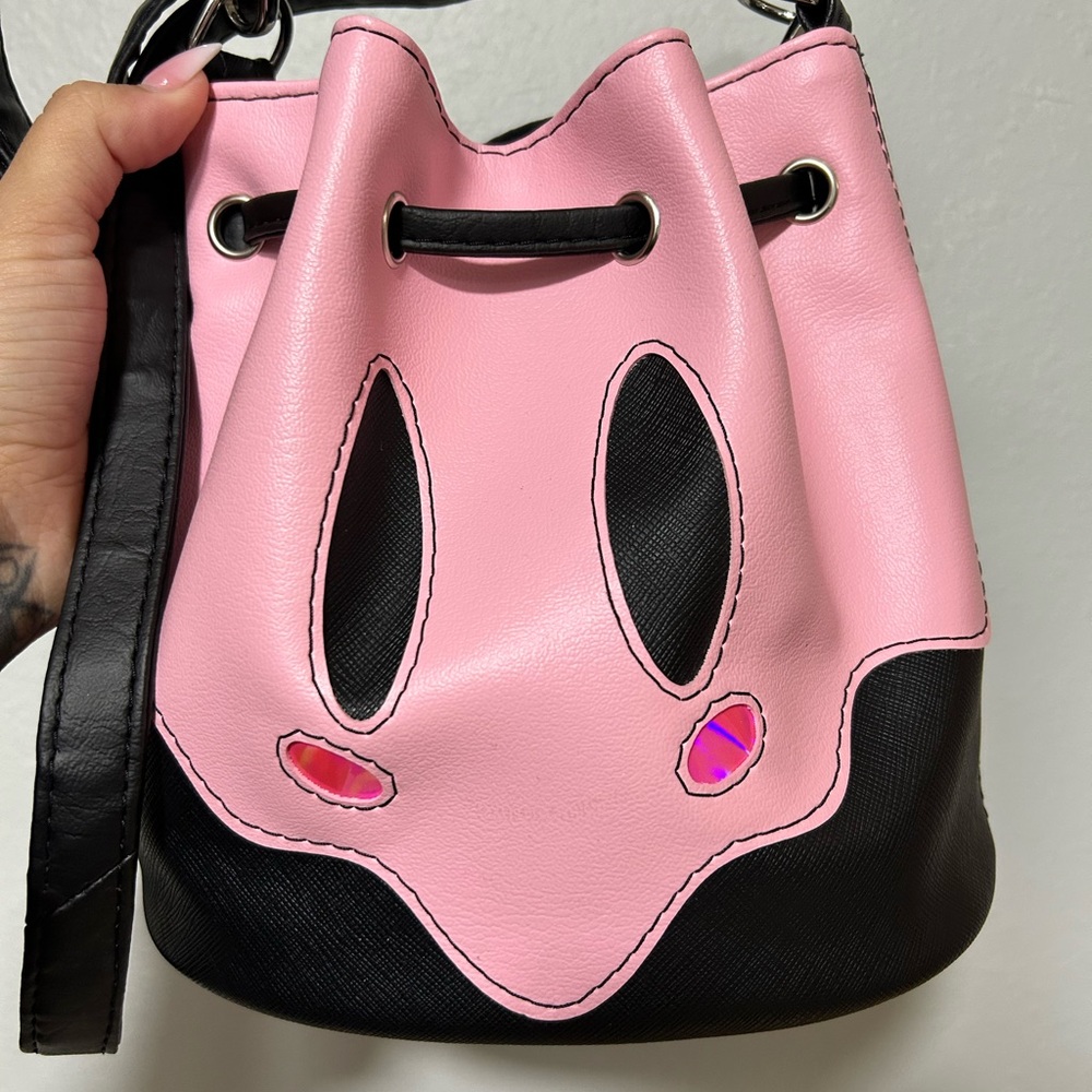 Pink and Black Ghost Bucket Bag